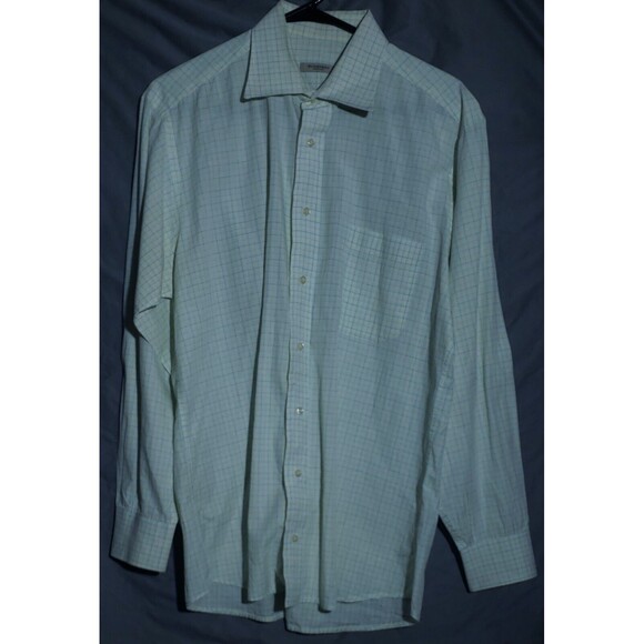 Burberrys London Men's Shirt Plaid Large‎ Button Up Long Sleeve 16R Nice, Notes - Picture 1 of 7